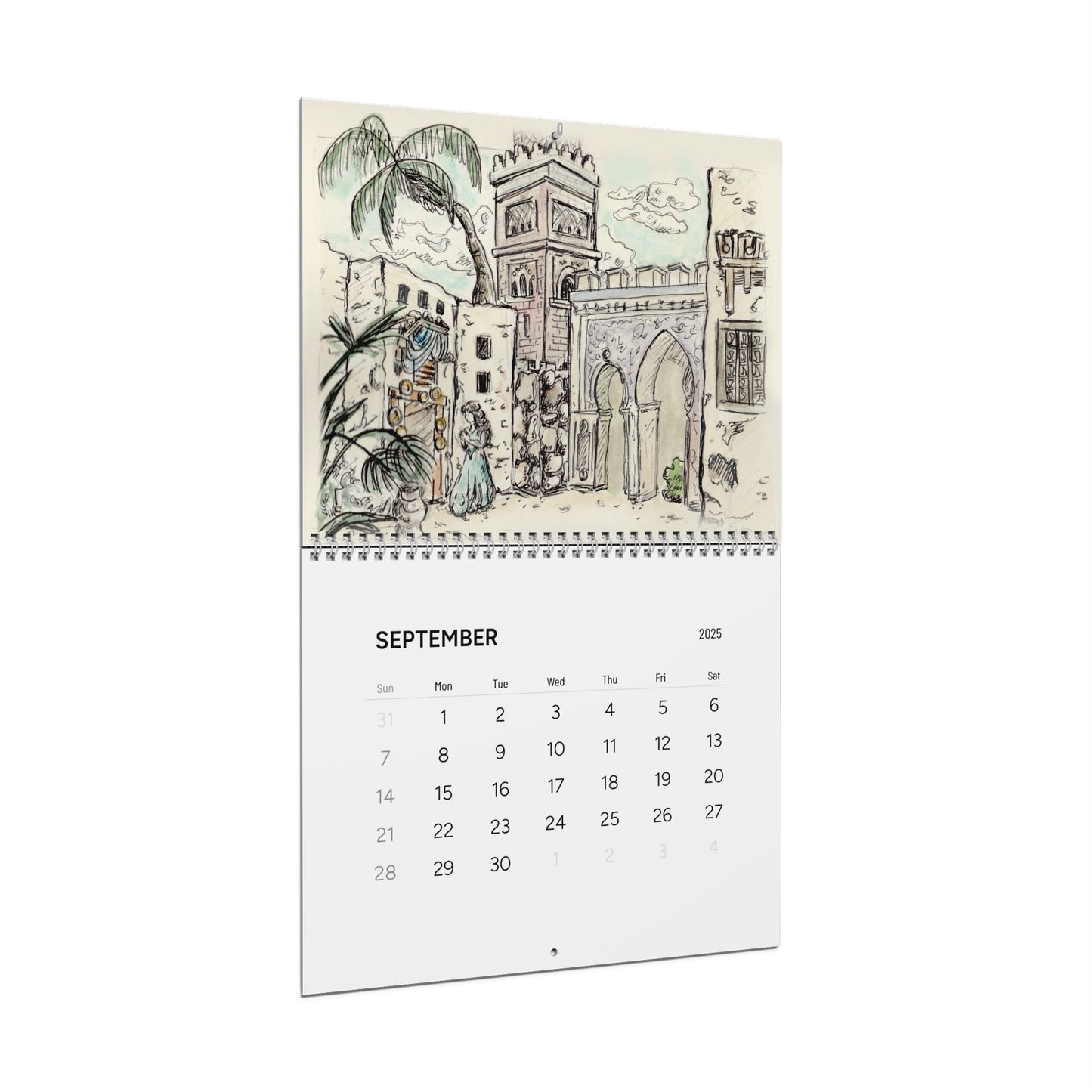 Around the World Travel Sketches 2025 12-Month Calendar