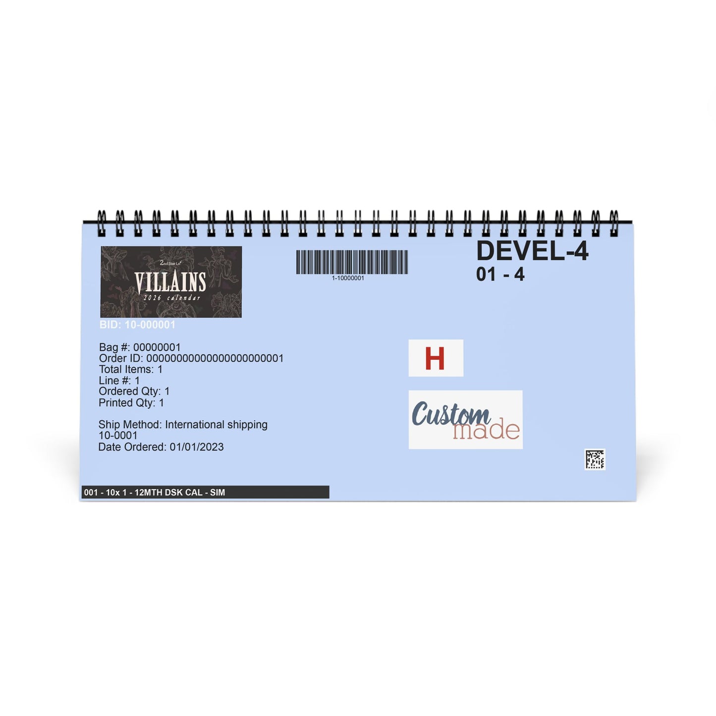Villains 2026 12-Month Calendar